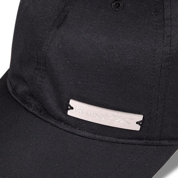 Womens Black Polyester Metal Vector Logo Foundation Cap